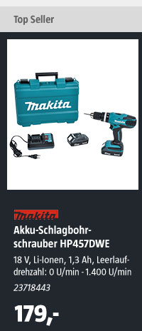 Makita Akku-Schlagbohrschrauber HP457DWE