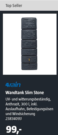 4rain Wandtank Slim Stone