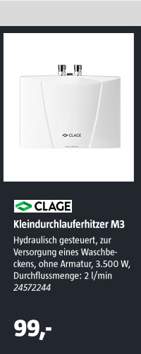 Clage Kleindurchlauferhitzer M3