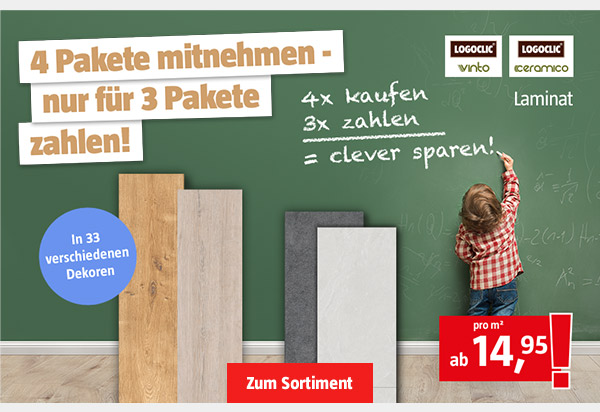 4 Pakete mitnehmen - nur für 3 Paktete zahlen!