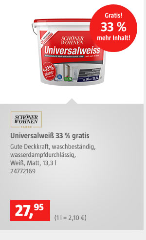 Universalweiß 33% gratis