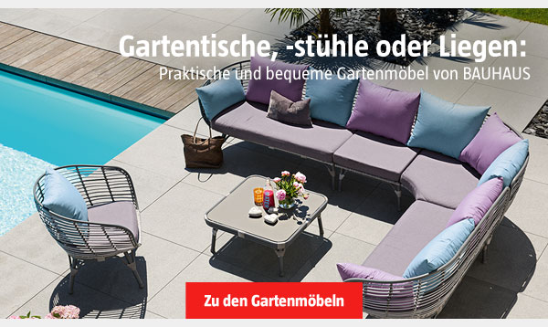 Gartentische, -stühle oder Liegen: Praktische und bequeme Gartenmöbel von BAUHAUS