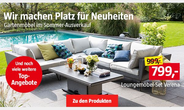 Wir machen Platz für Neuheiten Gartenmöbel im Sommer-Ausverkauf