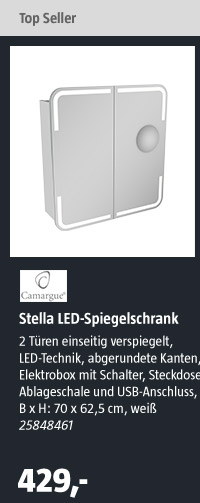 Camargue Stella LED-Spiegelschrank