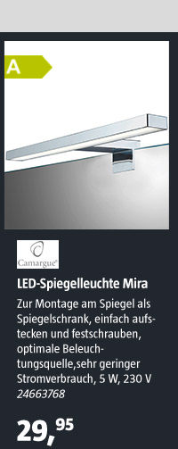 Camargue LED-Spiegelleuchte Mira