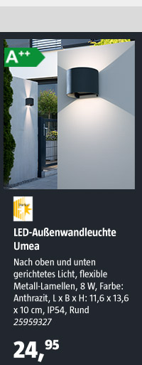 Starlux LED-Außenwandleuchte Umea